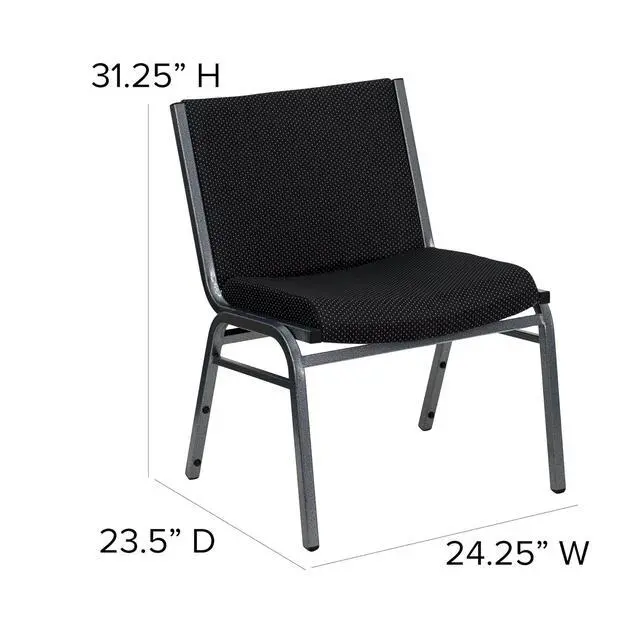 Alt view image 3 of 7 - Hercules Big & Tall Fabric Stack Chair, Black | Fabric Upholstery, Durable Construction, Commercial Use, 1000 LBS. Weight Capacity
