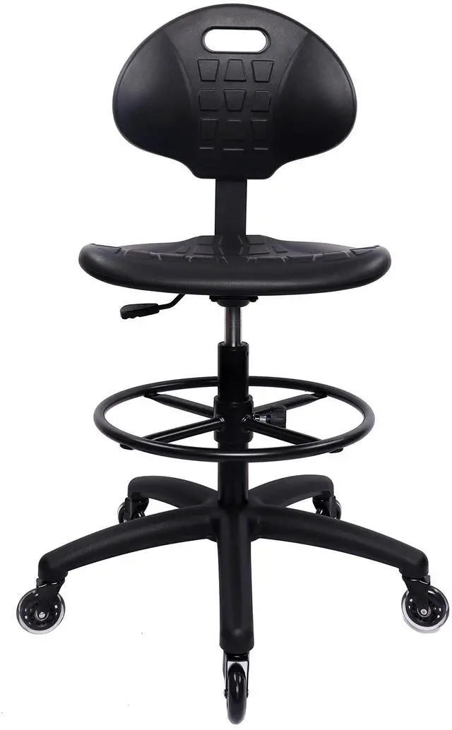 Main image of ® Deluxe Drafting Lab Stool Chair, 18'' Adjustable Footring, 10'' Adjustable Height, 450 lbs seat Capacity, Heavy Duty,Shipped Within 24 Hours (Blade Wheels)