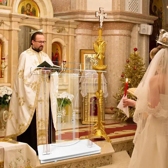 Alt view image 7 of 7 - 43IN Church Pulpit with 15 Colors Led Lights, Acrylic Pulpits for Churches, Transparent Podium Stand with Wheels& Spacious Reading Platform, Clear Lectern for Speech (37.4L*16.5W *42.7H)