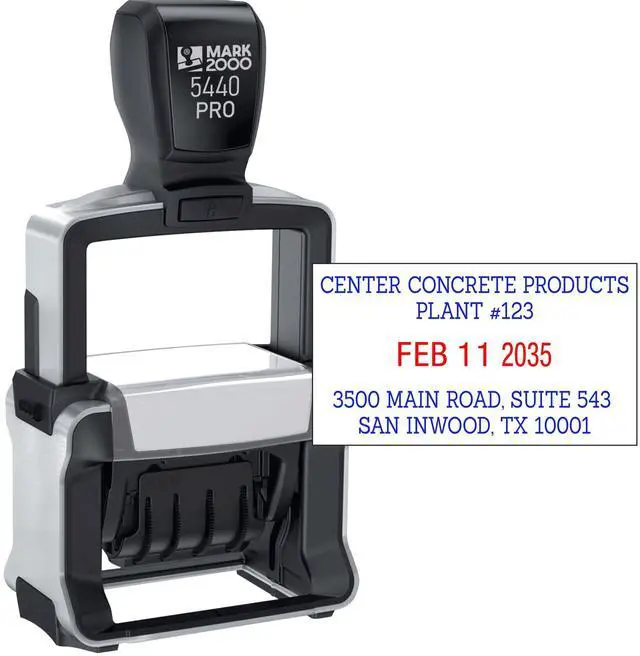 Main image of 5440 Professional Self Inking Date Stamp with Custom Text - Up to 4 Lines of Text
