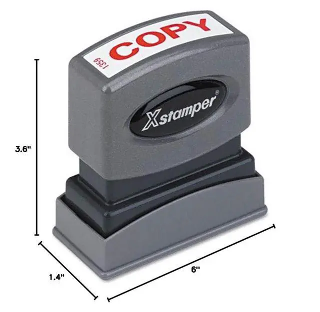 Alt view image 2 of 2 - One-Color Title Message Stamp, "Copy, " Pre-Inked/Re-Inkable, Red (1359)