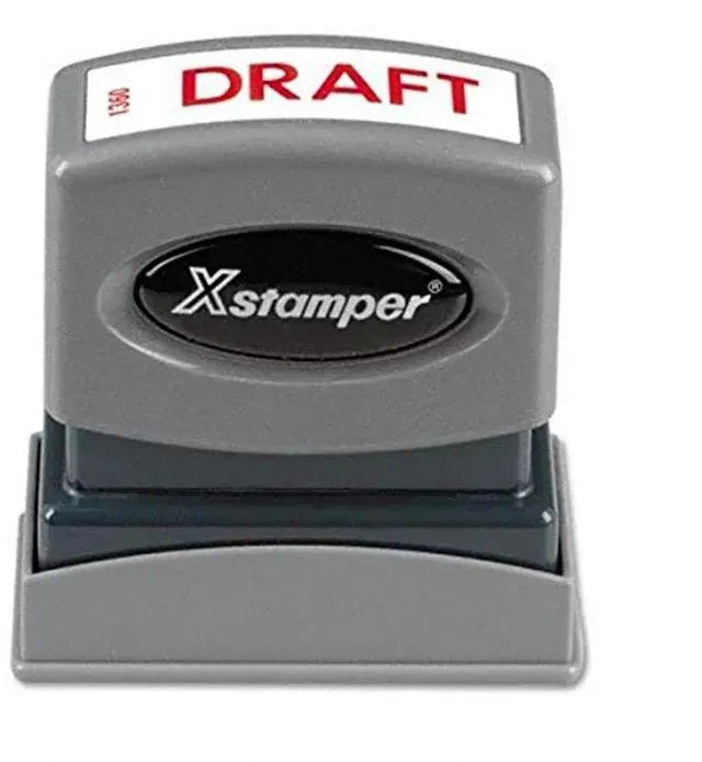 Main image of SHACHIHATA INC Draft-Inch Ink Stamp, 1/2 x 1-5/8 Inches, Red Ink (XST1360)