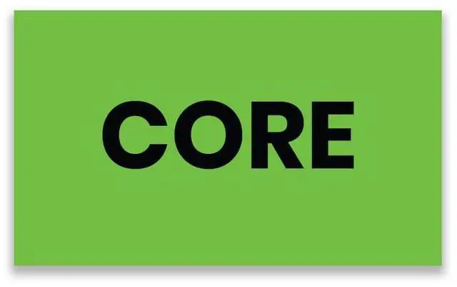 Main image of Core Warehouse Receiving Labels 3"x5" Rectangle Labels 500 Qty/Roll Paper, Easy Peel & Stick, Strong Adhesive, No Residue and Made in USA