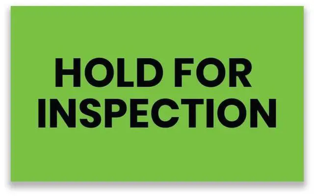 Main image of Hold for Inspection Warehouse Receiving Labels 3"x5" Rectangle Labels 500 Qty/Roll Paper, Easy Peel and Stick, Strong Adhesive, No Residue, Made in USA