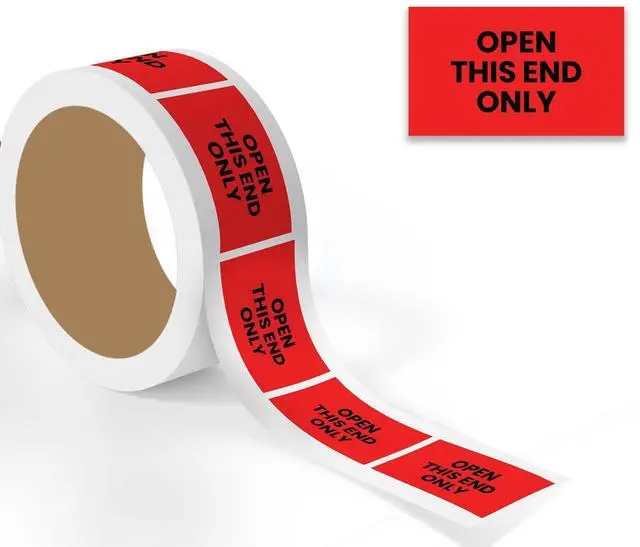 Alt view image 2 of 6 - Open This Side Only Warehouse Receiving Labels 3"x5" Rectangle Labels 500 Qty/Roll Paper, Easy Peel and Stick, Strong Adhesive, No Residue, Made in USA