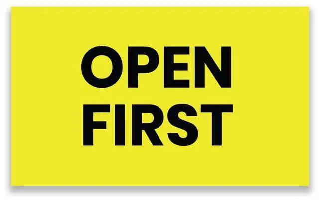 Main image of Open First Warehouse Receiving Labels 3"x5" Rectangle Labels 500 Qty/Roll Paper, Easy Peel and Stick, Strong Adhesive, No Residue, Made in USA