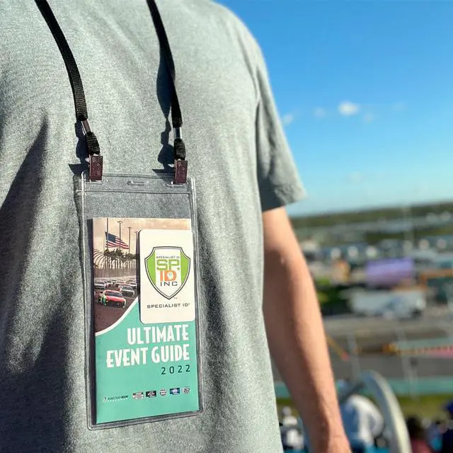 Alt view image 3 of 6 - Bulk 25 Pack - 4 x 8 Inch Extra Large Ticket & Event Credential Badge Holders with Double Sided Lanyards with Two Bulldog Clips, by (Royal Blue)