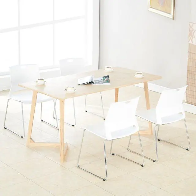 Alt view image 2 of 7 - White Plastic Stackable Chairs-(Set of 4)