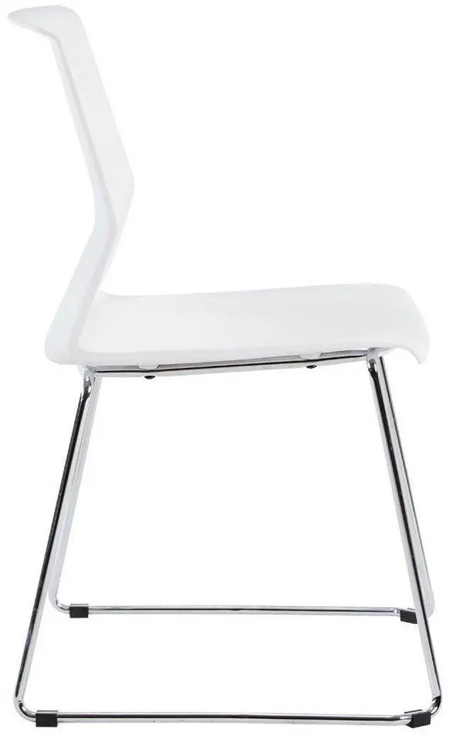 Alt view image 4 of 7 - White Plastic Stackable Chairs-(Set of 4)