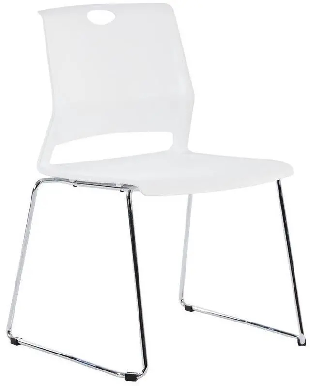 Alt view image 6 of 7 - White Plastic Stackable Chairs-(Set of 4)
