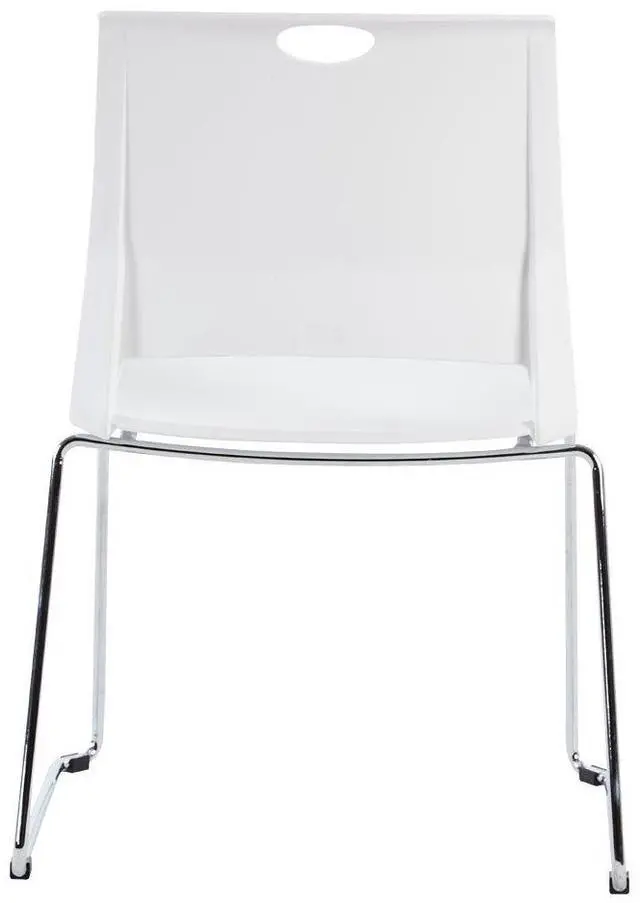 Alt view image 7 of 7 - White Plastic Stackable Chairs-(Set of 4)