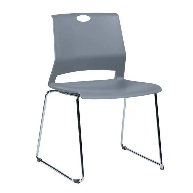 Alt view image 3 of 7 - Gray Stackable Chairs, Modern Waiting Room Chairs (Set of 4)