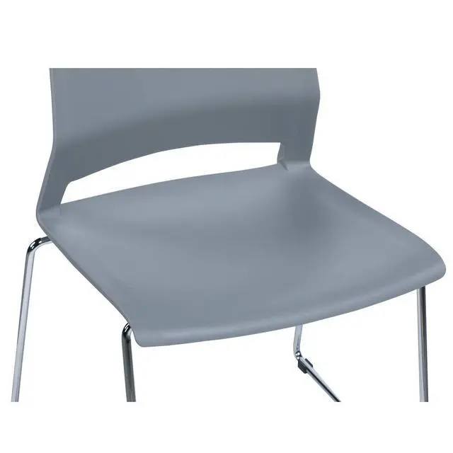 Alt view image 4 of 7 - Gray Stackable Chairs, Modern Waiting Room Chairs (Set of 4)