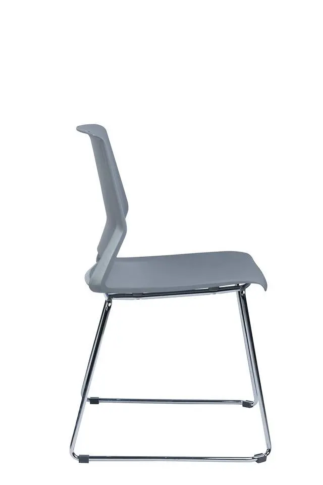 Alt view image 5 of 7 - Gray Stackable Chairs, Modern Waiting Room Chairs (Set of 4)