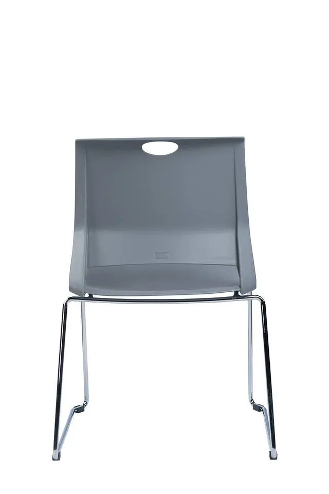 Alt view image 6 of 7 - Gray Stackable Chairs, Modern Waiting Room Chairs (Set of 4)