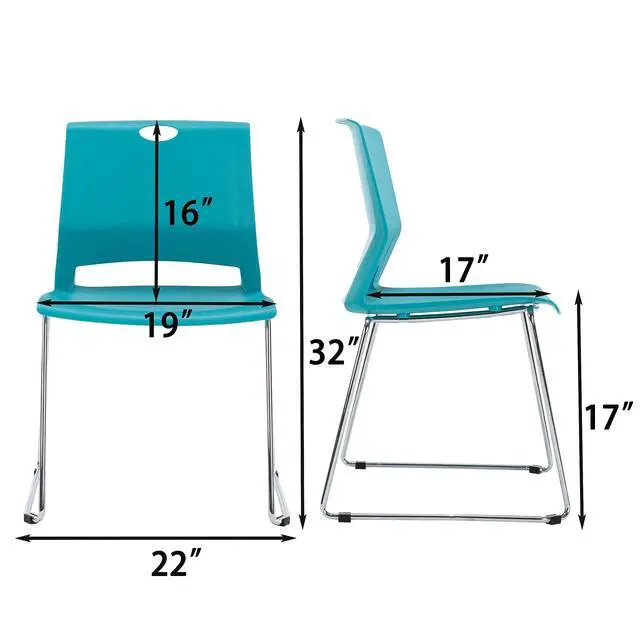 Alt view image 3 of 7 - Blue Stacking Chairs-Set of 4