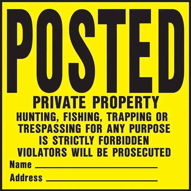 Main image of YP-1 11" X 11" Plastic Private Property Sign, Yellow, Pack of 20