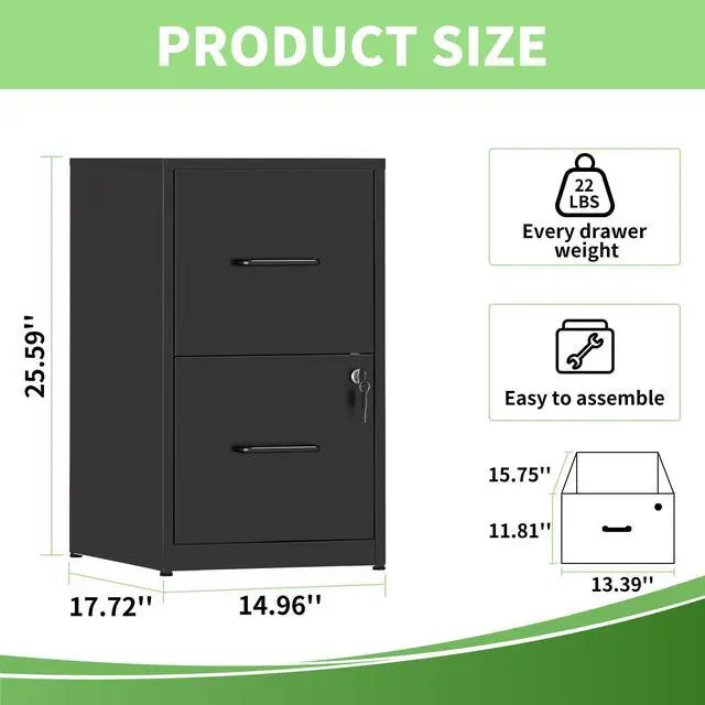 Alt view image 3 of 7 - Metal File Cabinet with Drawer Heavy Duty Locking File Cabinets | Home Office Steel Filing Cabinet Vertical File Cabinets for Legal/Letter Size File,Assembly Required