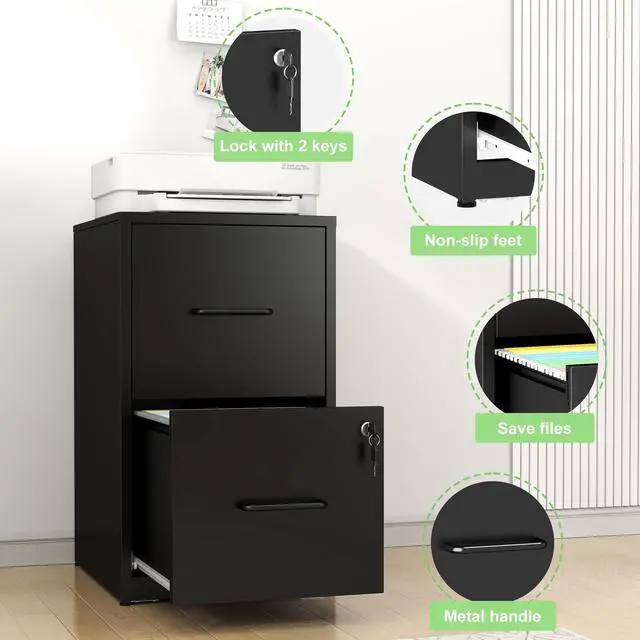 Alt view image 4 of 7 - Metal File Cabinet with Drawer Heavy Duty Locking File Cabinets | Home Office Steel Filing Cabinet Vertical File Cabinets for Legal/Letter Size File,Assembly Required