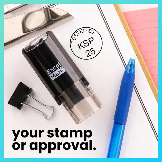 Alt view image 2 of 7 - Self-Inking Inspection Stamp - 5/8" Diameter, Ideal for Quality Control & Documentation Purposes, Perfect for Office and Factory Settings (3 Lines)