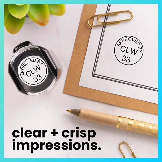 Alt view image 3 of 7 - Self-Inking Inspection Stamp - 5/8" Diameter, Ideal for Quality Control & Documentation Purposes, Perfect for Office and Factory Settings (3 Lines)