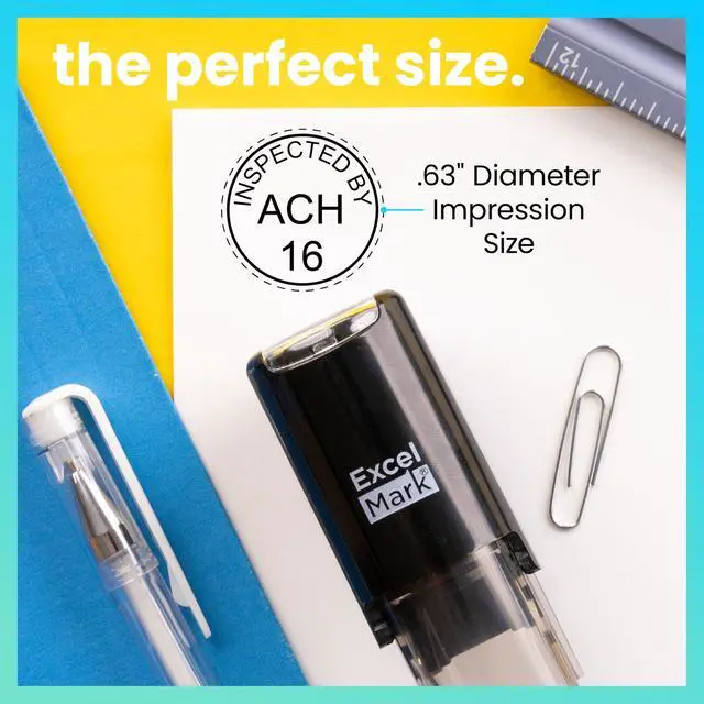 Alt view image 6 of 7 - Self-Inking Inspection Stamp - 5/8" Diameter, Ideal for Quality Control & Documentation Purposes, Perfect for Office and Factory Settings (3 Lines)