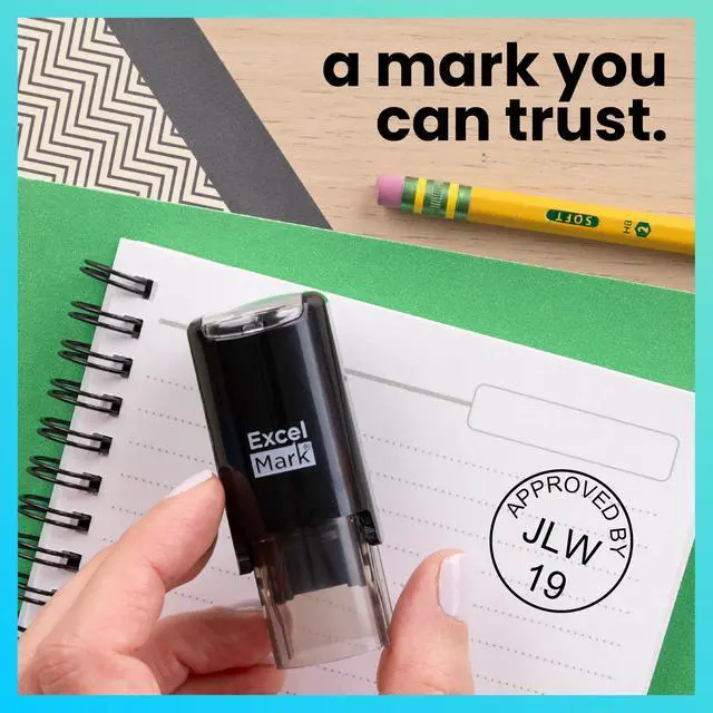 Alt view image 7 of 7 - Self-Inking Inspection Stamp - 5/8" Diameter, Ideal for Quality Control & Documentation Purposes, Perfect for Office and Factory Settings (3 Lines)