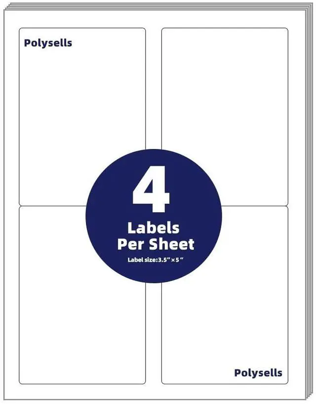 Main image of Shipping Labels with Self Adhesive for Laser & Inkjet Printers, 4 Printing Labels Per Sheet, White 3.5 x 5 Inches - 500 Sheets (2000 Shipping Label Paper)