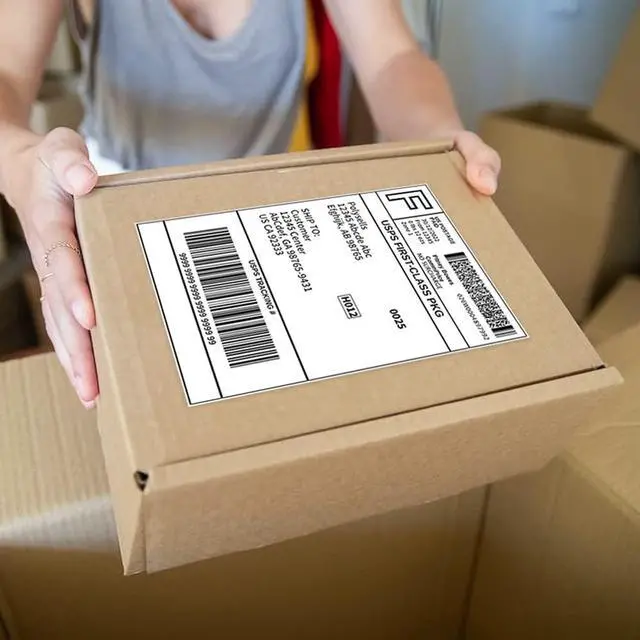 Alt view image 7 of 7 - Shipping Labels with Self Adhesive for Laser & Inkjet Printers, 4 Printing Labels Per Sheet, White 3.5 x 5 Inches - 500 Sheets (2000 Shipping Label Paper)
