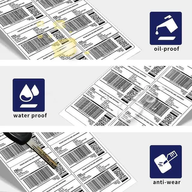 Alt view image 3 of 6 - Self Adhesive 3-1/3" x 4" Address Shipping Labels, 6UP White Sticker Labels, Inkjet/Laser Printer Compatible, 6 Labels/Sheet, 500 Sheets/3000 Labels