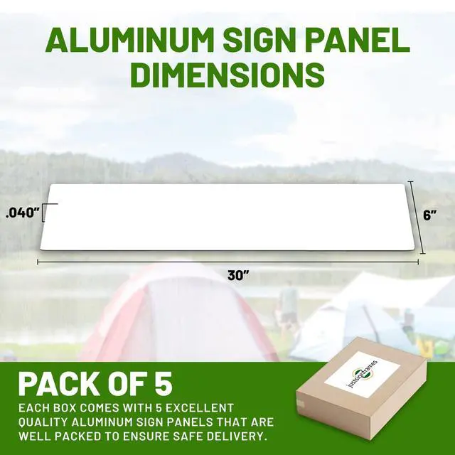 Alt view image 4 of 6 - Aluminum Sheet Blanks for Custom Signs, 6 x 30 x.040 in, White, 5 Packs | Double-Sided, Weatherproof, Yard & Garage Sale Use, Sublimation Metal Plate, Vinyl & Digital Print Ready, Burr-Free Corners