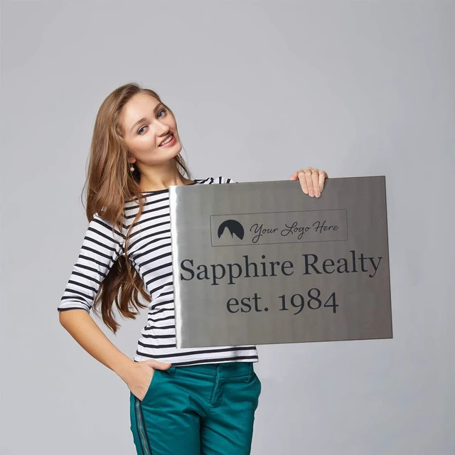 Alt view image 3 of 4 - Custom Laser Engraved Stainless Steel Sign (18" x 24")