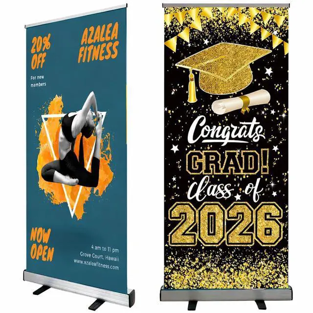 Main image of Retractable Roll up Banner Stand 33.5''x 81'' ized Banner Pull up Roll up Portable Personalized Display Banner for Business and Trade Shows Advertising and PromotionWithout Base and Stand