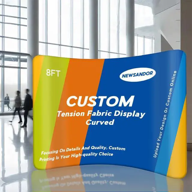Alt view image 5 of 6 - 13x8 FT Custom Curved Tension Fabric Display Backdrops | Trade Show Backdrop Booth Tension Banner H-D Printing Portable Tension Backdrop for Business Tradeshow Party Events, Wedding