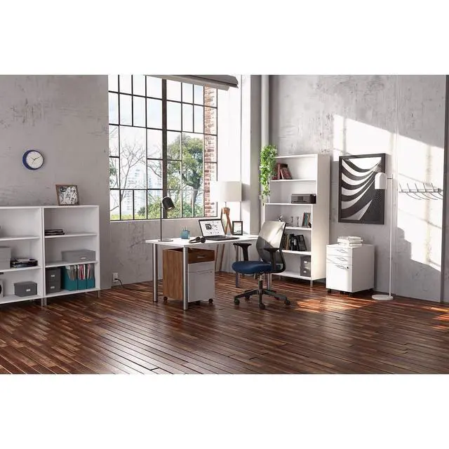 Alt view image 2 of 7 - 2 Drawer Mobile File Cabinet, Rolling Printer Stand, Vertical Filing Cabinet, Office Drawers, Filing Cart for Home Office, A4/Letter Size, Black and Rustic Brown BFK20WJ01