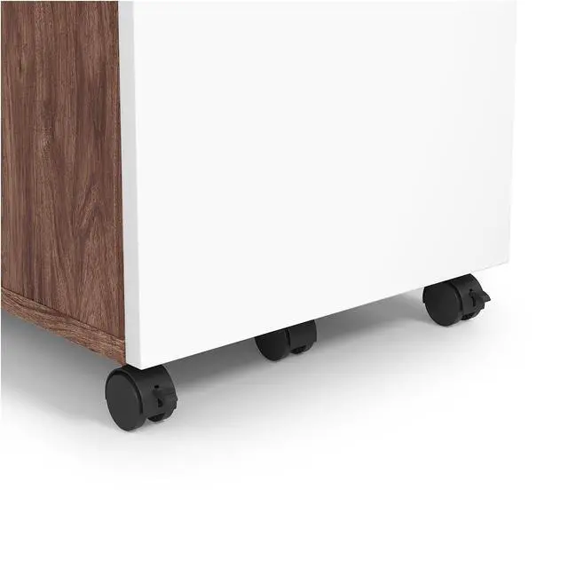 Alt view image 7 of 7 - 2 Drawer Mobile File Cabinet, Rolling Printer Stand, Vertical Filing Cabinet, Office Drawers, Filing Cart for Home Office, A4/Letter Size, Black and Rustic Brown BFK20WJ01