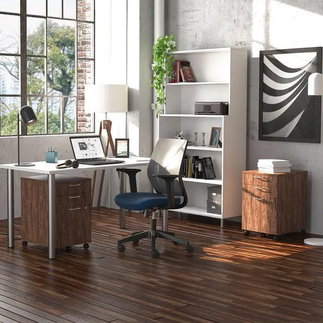 Alt view image 2 of 6 - Essentials Mobile Pedestal File, 3-Drawer, Espresso | Left/right install, legal/letter size, 15.6x21.3x24.3 in, box/box/file