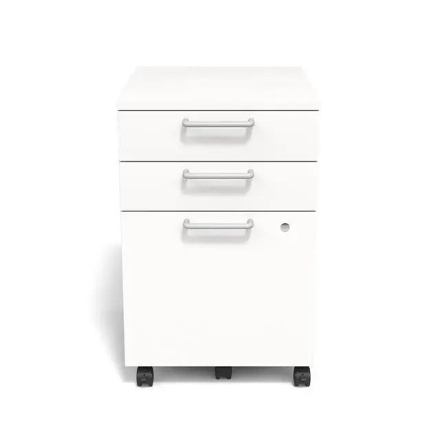 Alt view image 3 of 7 - Staples Essentials 3-Drawer Vertical File Cabinet, Letter & Legal Size Documents, Lockable & Mobile, 21.3" D x 15.6" W x 24.3" H, White