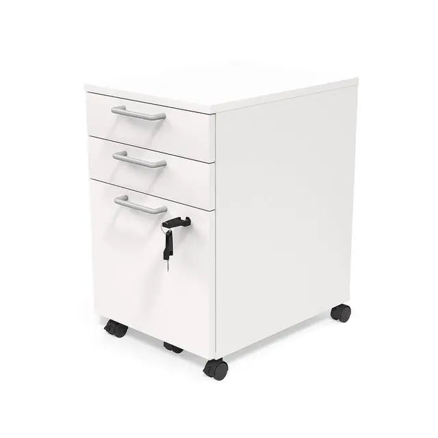 Alt view image 4 of 7 - Staples Essentials 3-Drawer Vertical File Cabinet, Letter & Legal Size Documents, Lockable & Mobile, 21.3" D x 15.6" W x 24.3" H, White