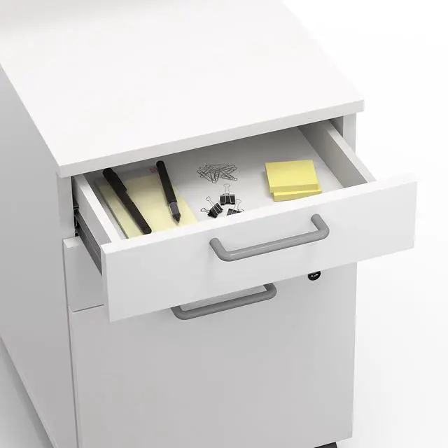 Alt view image 5 of 7 - Staples Essentials 3-Drawer Vertical File Cabinet, Letter & Legal Size Documents, Lockable & Mobile, 21.3" D x 15.6" W x 24.3" H, White