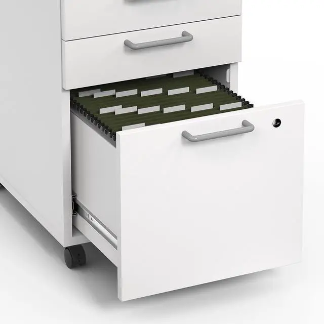 Alt view image 6 of 7 - Staples Essentials 3-Drawer Vertical File Cabinet, Letter & Legal Size Documents, Lockable & Mobile, 21.3" D x 15.6" W x 24.3" H, White