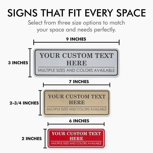 Alt view image 2 of 7 - Signs By LITA Standard Custom Plastic Wall or Door Sign Personalized Text Easy to Install with Strong Adhesive Durable Business, Home, or Property Sign