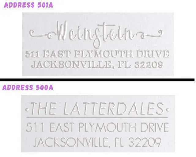 Alt view image 2 of 7 - Personalized Custom Address Embosser Seal Desk Handheld Wedding Invitation Seal Embosser Personalized Customized 2" x 1" (Rectangle Embosser4)