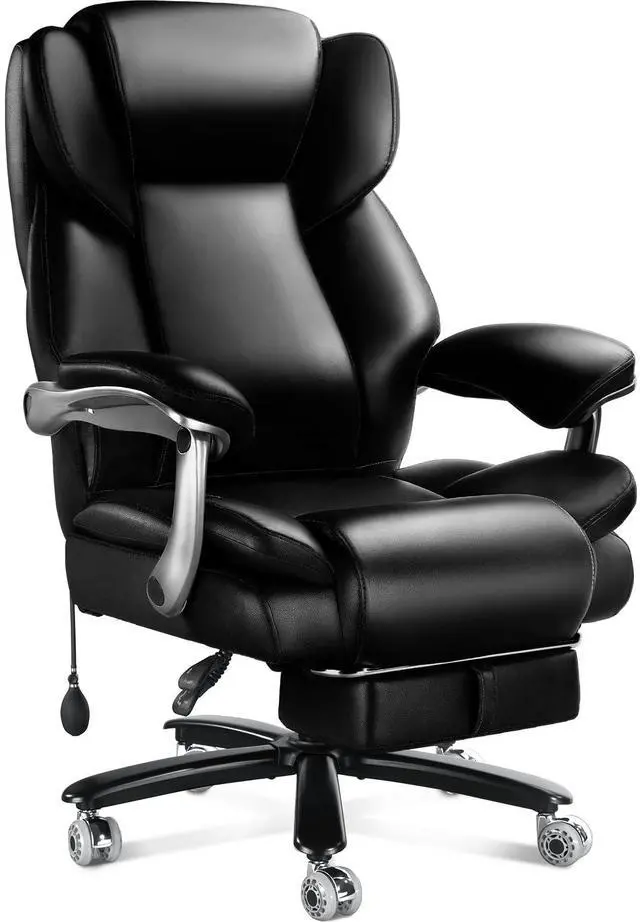 Main image of Big and Tall Office Chair for Heavy People,Heavy Duty Comfy Executive Office Desk Chair with Adjustable Lumbar Support,High Back Reclining PU Leather Computer Chair