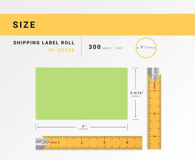 Alt view image 3 of 7 - Compatible with Dymo 30256 Labels, Green, 2-5/16" x 4" | Shipping Labels; Compatible With Dymo LW 450, 4XL (Not 5**, 5XL), Rollo & Zebra; 50 Rolls /15000 Labels