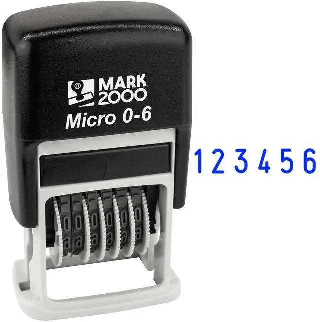 Main image of S126-6 Digits Self-Inking Number Stamp - Blue Color