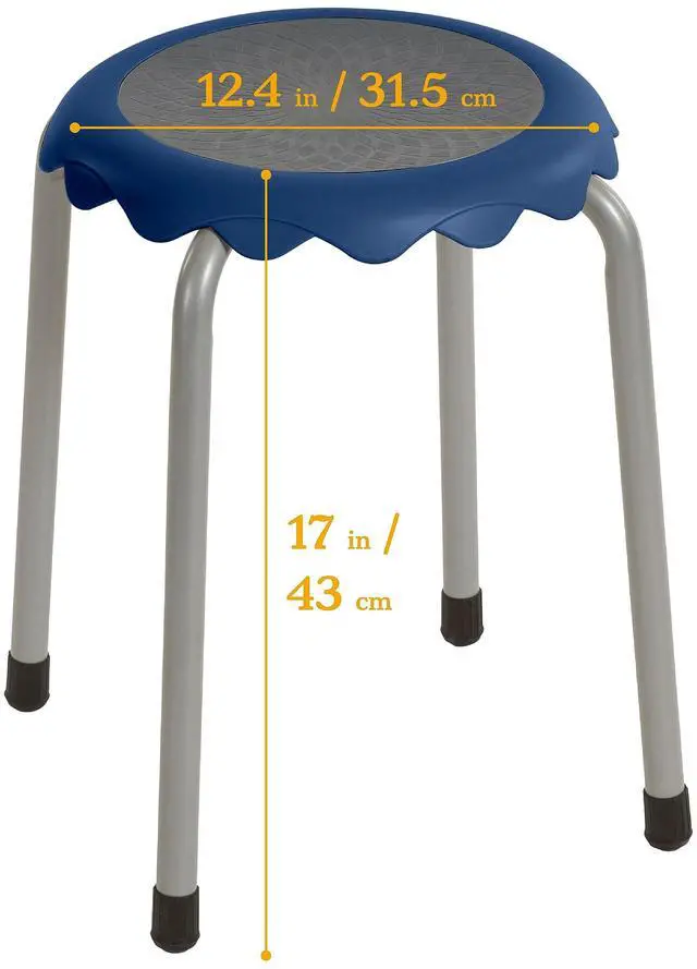 Alt view image 3 of 7 - Daisy Stackable Stool with Glides Seating Set, Flexible Seating, Earthtone, 8-Piece | Durable plastic and steel, GREENGUARD Gold Certified, 275 lb capacity, fully assembled, glides, classroom/home use