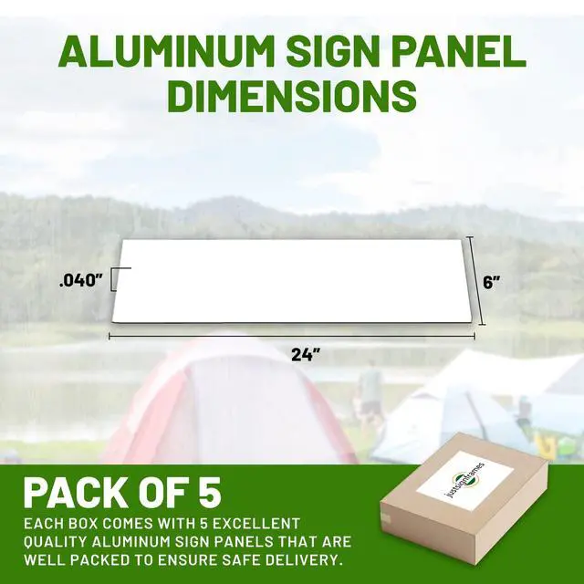 Alt view image 4 of 6 - Aluminum Sheet Blanks for Custom Signs, 6 x 24 x.040 in, White, 5 Packs | Double-Sided, Weatherproof, Yard & Garage Sale Use, Sublimation Metal Plate, Vinyl & Digital Print Ready, Burr-Free Corners