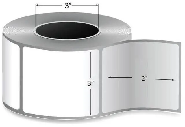 Alt view image 3 of 6 - PSBM 4 Rolls 3 x 2 Inch Thermal Transfer Label Stickers, 3 Inch Core, 2875 Labels/Roll, Fade-Resistant Label for Barcode and Shipping Printing, Compatible with Zebra, Sato & Datamax