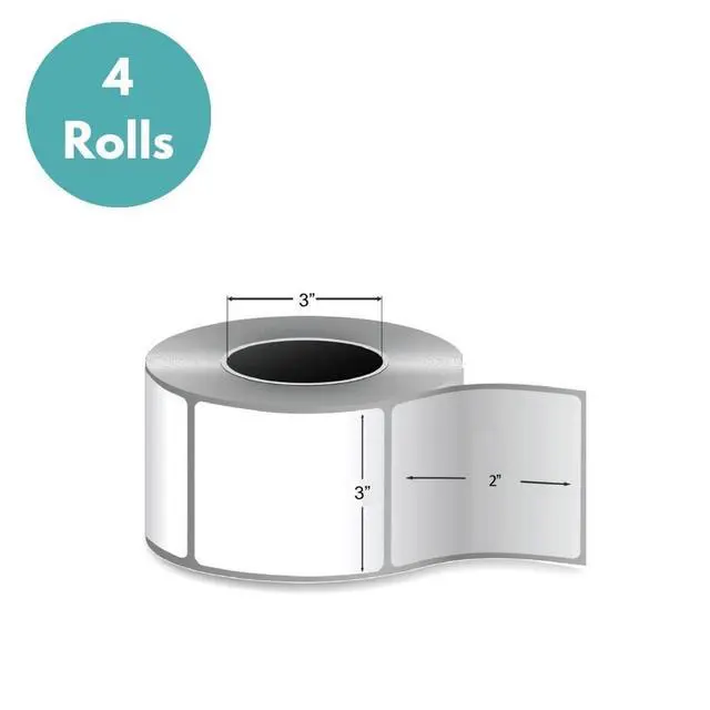 Alt view image 4 of 6 - PSBM 4 Rolls 3 x 2 Inch Thermal Transfer Label Stickers, 3 Inch Core, 2875 Labels/Roll, Fade-Resistant Label for Barcode and Shipping Printing, Compatible with Zebra, Sato & Datamax